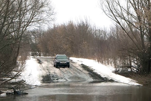 В Михайловском округе подтопило дорогу у деревни Серебрянь